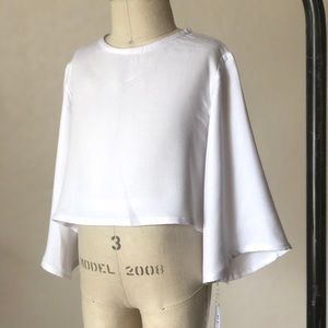 White Bell Sleeve Crop Top- Toddler Shirt